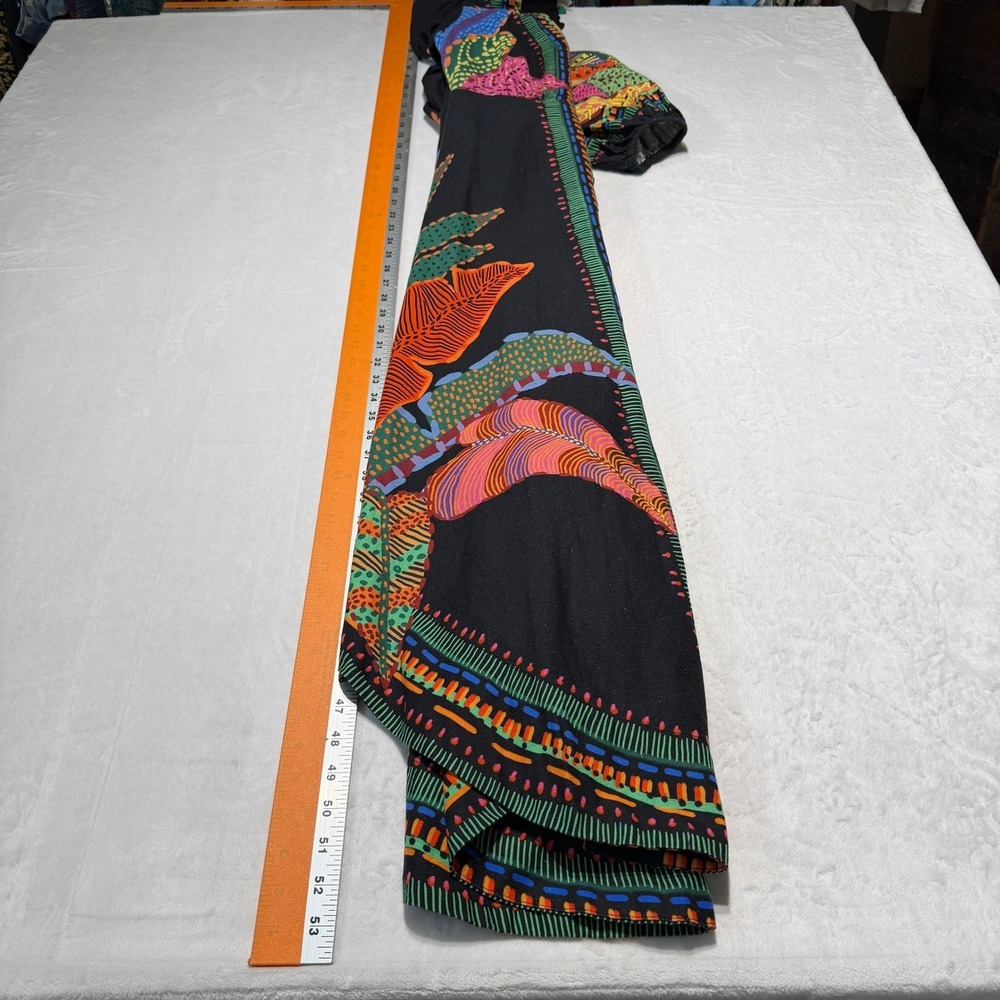 NWOT Farm Rio Black Cool Leopards Maxi Dress Linen Blend Size M Boho Maximalist - Picture 9 of 12